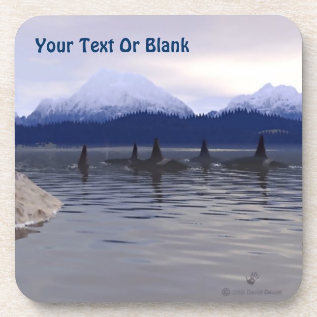 Porta-copo Orca de Água Escura (Frente)