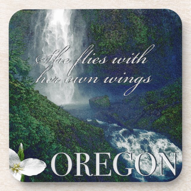Porta-copo Oregon Waterfall Poster (Frente)