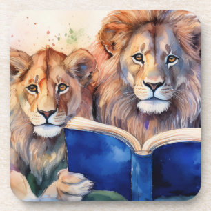 Porta-copo Orgulho de Leão Sóbrio Lendo Grande Livro de Recup