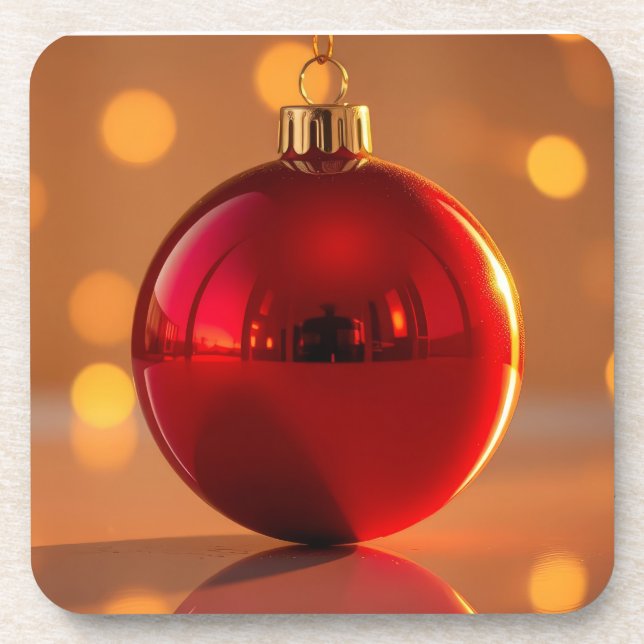 Porta-copo Ornamento de Bola de Natal (Frente)
