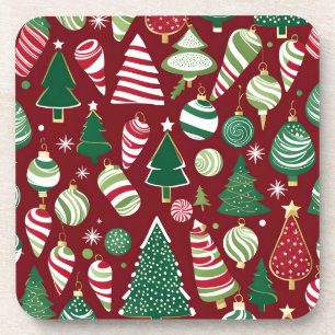 Porta-copo ornamentos de doces em forma de árvore de natal po