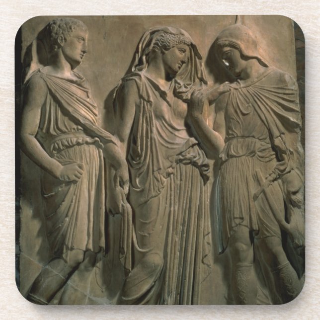 Porta-copo Orpheus, Eurídice e Hermes (mármore) (Frente)