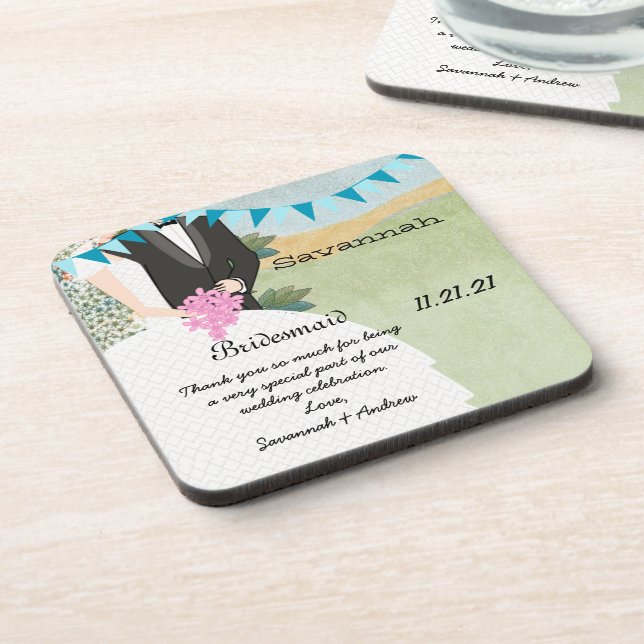 Porta-copo Orquard Buntings Bride & Groom Bridesmaid Porta co (Left Side)