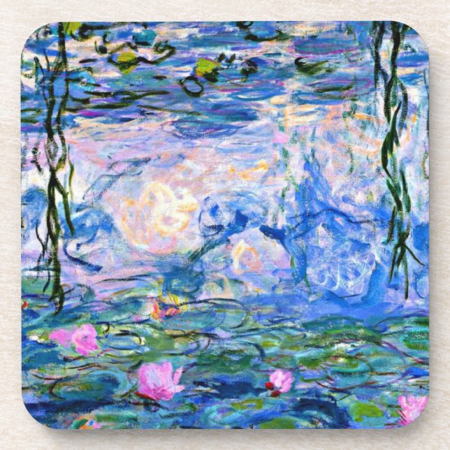Porta-copo Os famosos Lírios d'Água de Monet (rosa) (Frente)