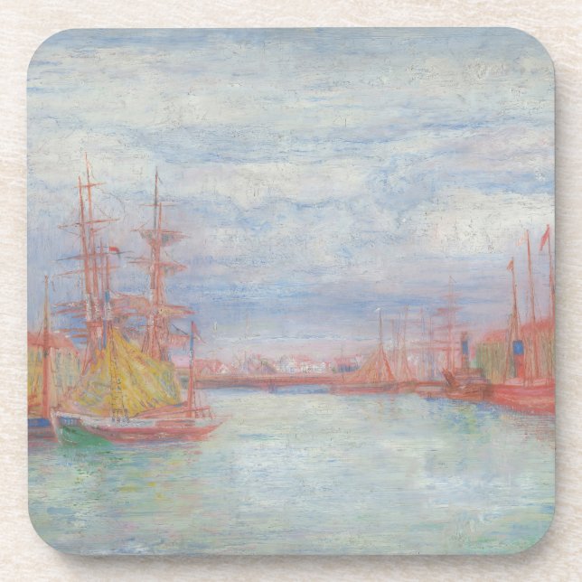 Porta-copo Ostend Harbor por James Ensor (1900) (Frente)