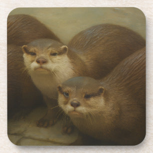 Porta-copo Otter Quartet - Impressão de Arte sobre a Vida Sel