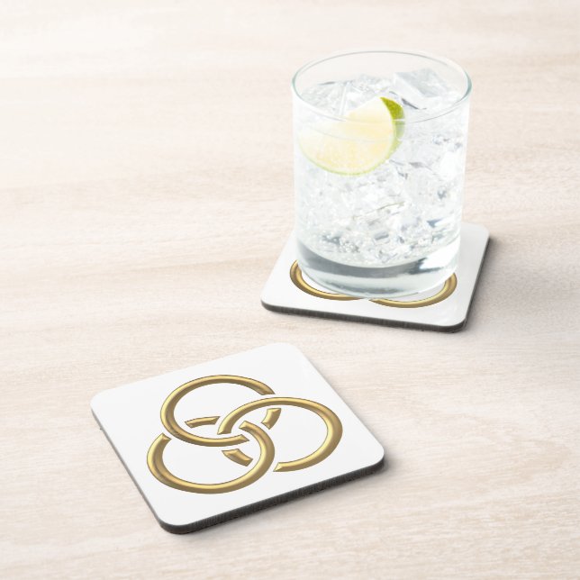 Porta-copo Ouro "3-D" Trinity Rings (Lado Direito)