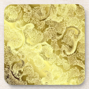 Porta-copo Ouro brilhante listras quic fractal elegante