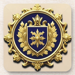 Porta-copo Ouro Elegante Crest Ornamental com Blindagem