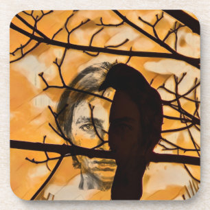 Porta-copo Ouro Fire Raven Face