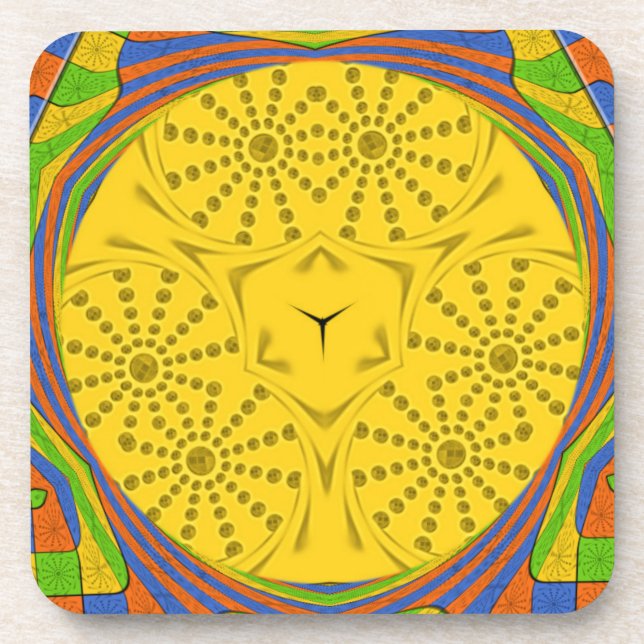 Porta-copo Ouro Vermelho Azul Verde Egípcio Real. (Frente)