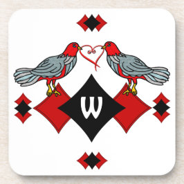 Porta-copo Ouros Retro, Pássaros e Vermes Cardíacos_Monograma