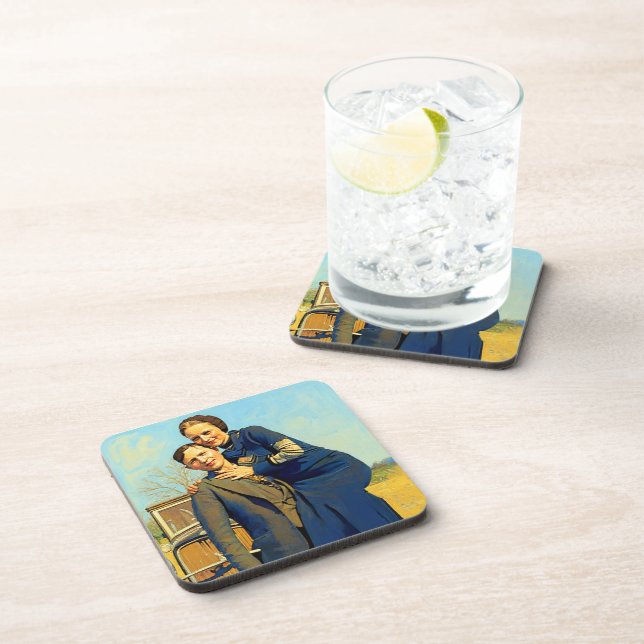 Porta-copo Outlaws Bonnie & Clyde The Barrow Gang Painting (Lado Direito)