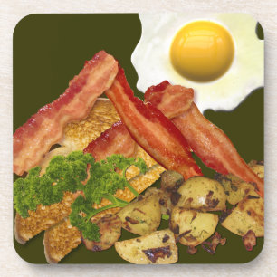 Porta-copo Ovos do bacon da paisagem do pequeno almoço