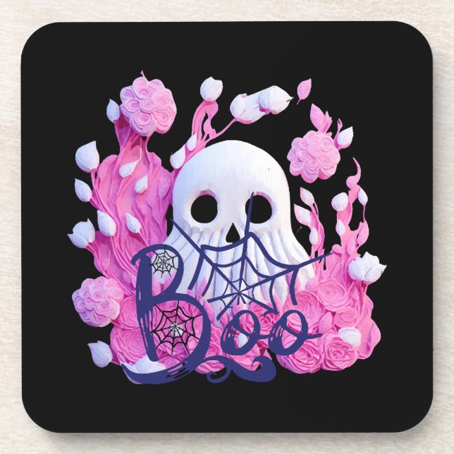 Porta-copo pacote fofo de fantasmas de Halloween (Frente)