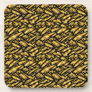Porta-copo Padrão Abstrato de Folha de Ouro