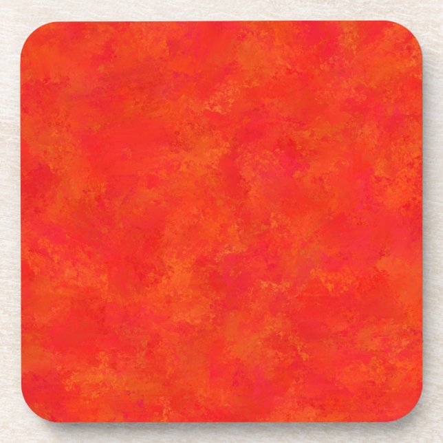 Porta-copo Padrão Abstrato Laranja Vermelho (Frente)