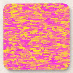 Porta-copo Padrão Abstrato Rosa Amarelo Laranja