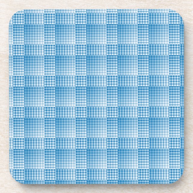 Porta-copo Padrão Abstrato Xadrez Branco Azul (Frente)