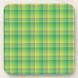 Porta-copo Padrão Abstrato Xadrez Verde Azul