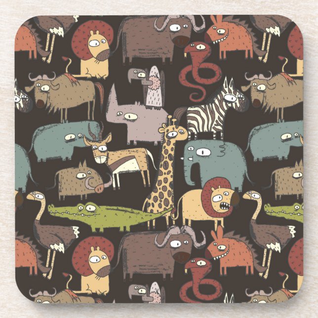 Porta-copo Padrão Africano de Animais (Frente)