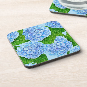 Porta-copo Padrão aquoso de hydrangea azul