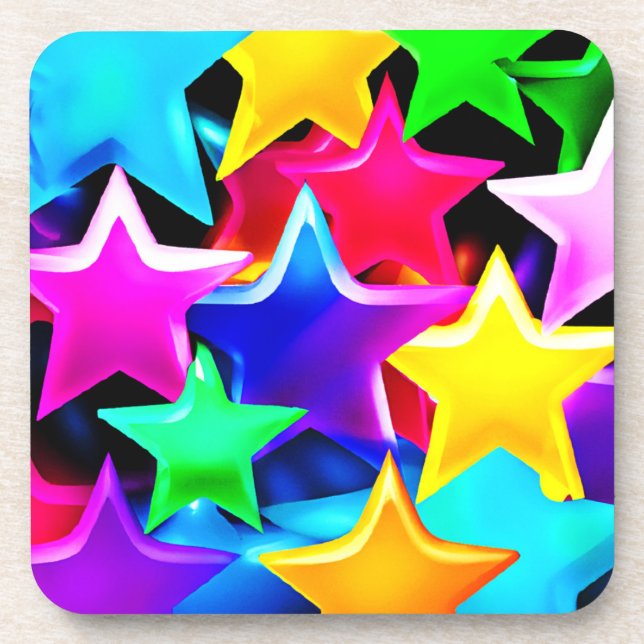 Porta-copo Padrão Arco-Íris 3D estrelado (Frente)