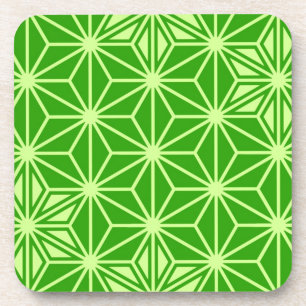 Porta-copo Padrão Asanoha japonês - verde limão