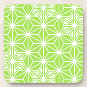 Porta-copo Padrão Asanoha japonês - verde limão leve