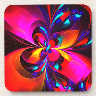 Porta-copo Padrão Azul Vermelho Abstrato Floral Moderno #07