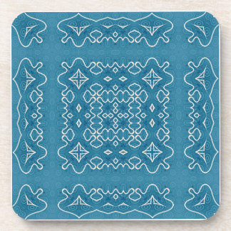 Porta-copo Padrão Azulejo Ornamental Azul - Geométrico