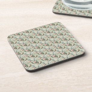 Porta-copo Padrão Botânico Floral Pastel Vintage