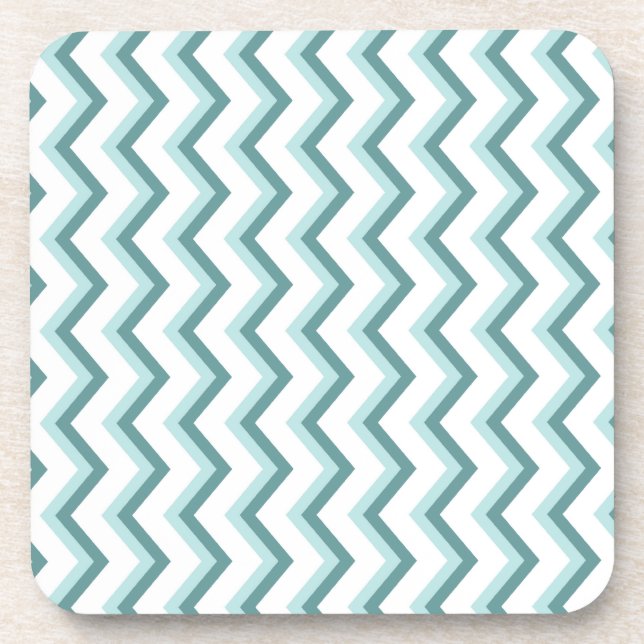 Porta-copo Padrão Chevron ZigZag em verde-minúsculo (Frente)