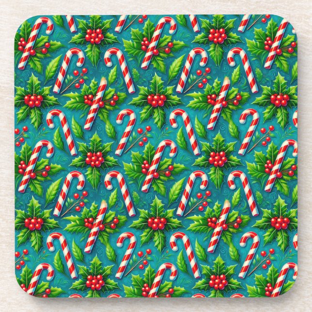 Porta-copo Padrão colorido de Natal (Frente)