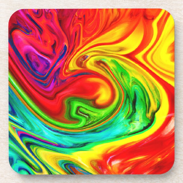 Porta-copo Padrão Colorido Vibrante (Frente)