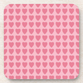 Porta-copo Padrão contínuo de corações rosa
