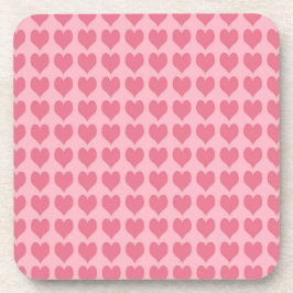 Porta-copo Padrão contínuo de corações rosa