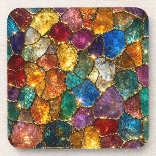 Porta-copo Padrão contínuo de mosaico de cristal colorido de