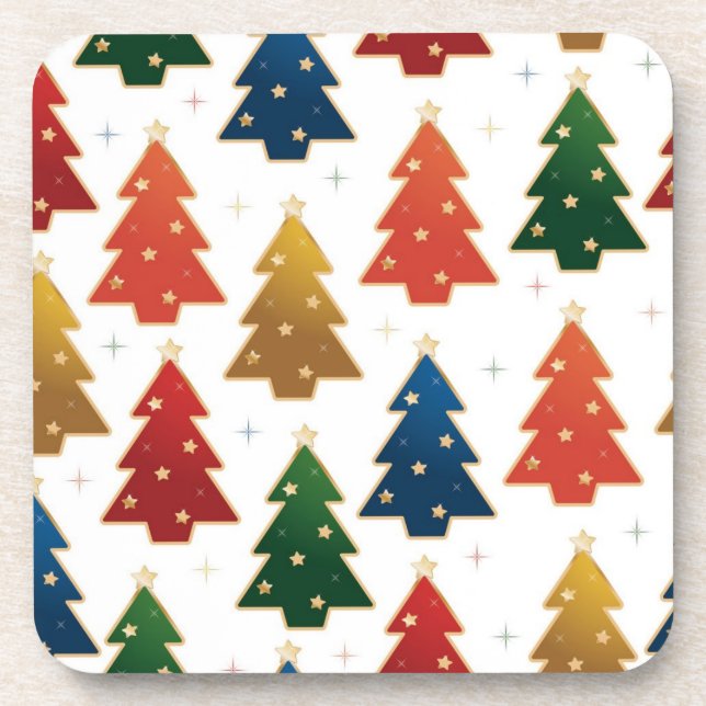 Porta-copo Padrão da árvore de Natal (Frente)