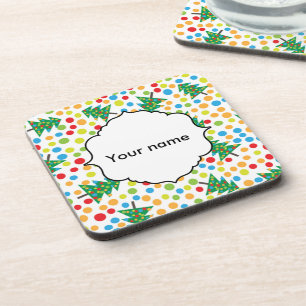 Porta-copo Padrão das árvores de Natal