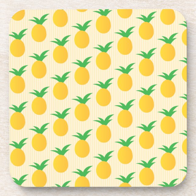Porta-copo Padrão de abacaxi amarelo-claro (Frente)