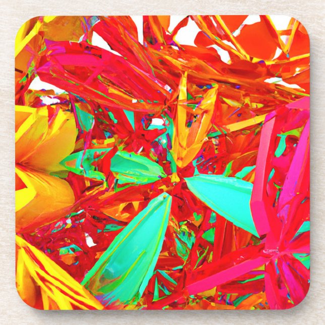 Porta-copo Padrão de Abstrato de Cores Vibrantes (Frente)