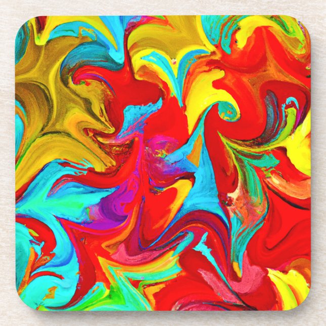 Porta-copo Padrão de Abstrato vívido colorido (Frente)