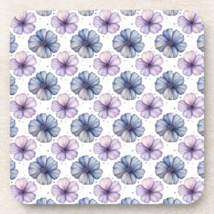 Porta-copo Padrão de aquarela floral Lavanda e Azul