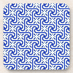 Porta-copo Padrão de azulejo egípcio, branco e azul de cobalt