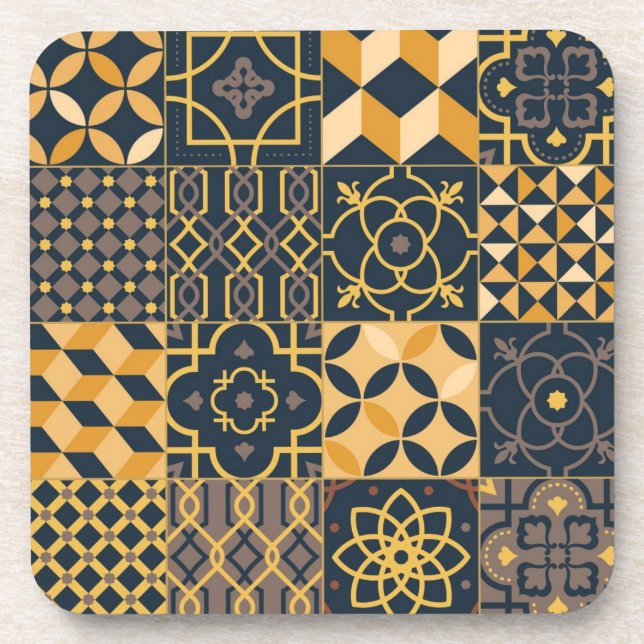 Porta-copo Padrão de azulejos cerâmicos (Frente)