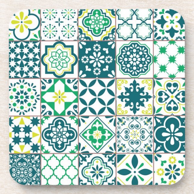 Porta-copo Padrão de azulejos cerâmicos (Frente)
