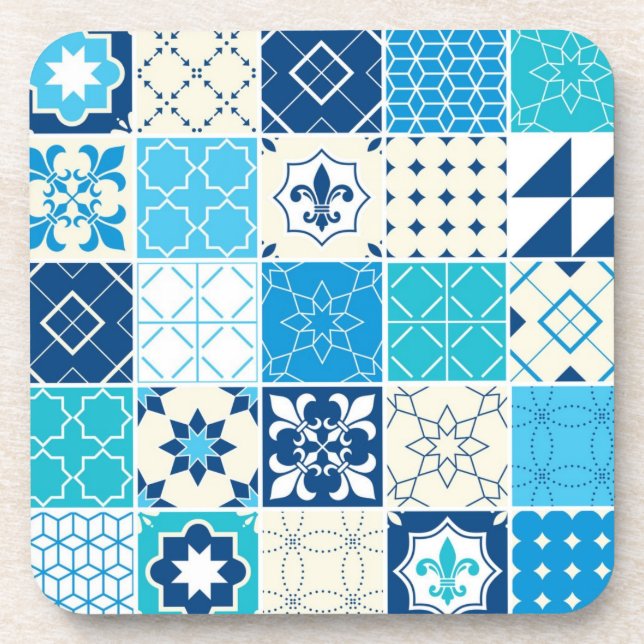 Porta-copo Padrão de azulejos cerâmicos (Frente)