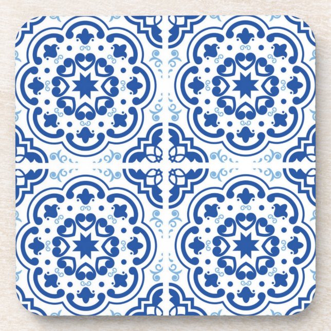 Porta-copo Padrão de azulejos cerâmicos (Frente)