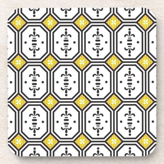 Porta-copo Padrão de azulejos cerâmicos (Frente)
